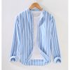 Mandarin Striped Oxford Shirt