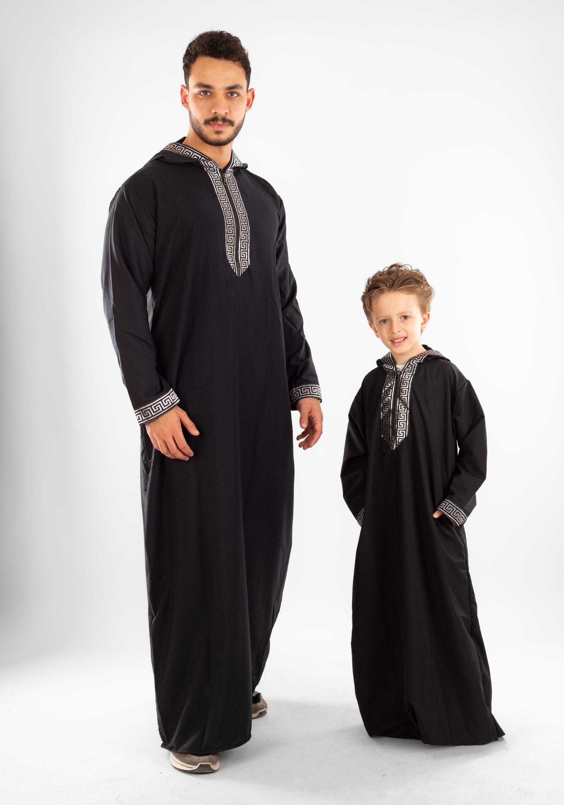 Moroccan Hooded Jellabiya Set For Father & Son - Image 8