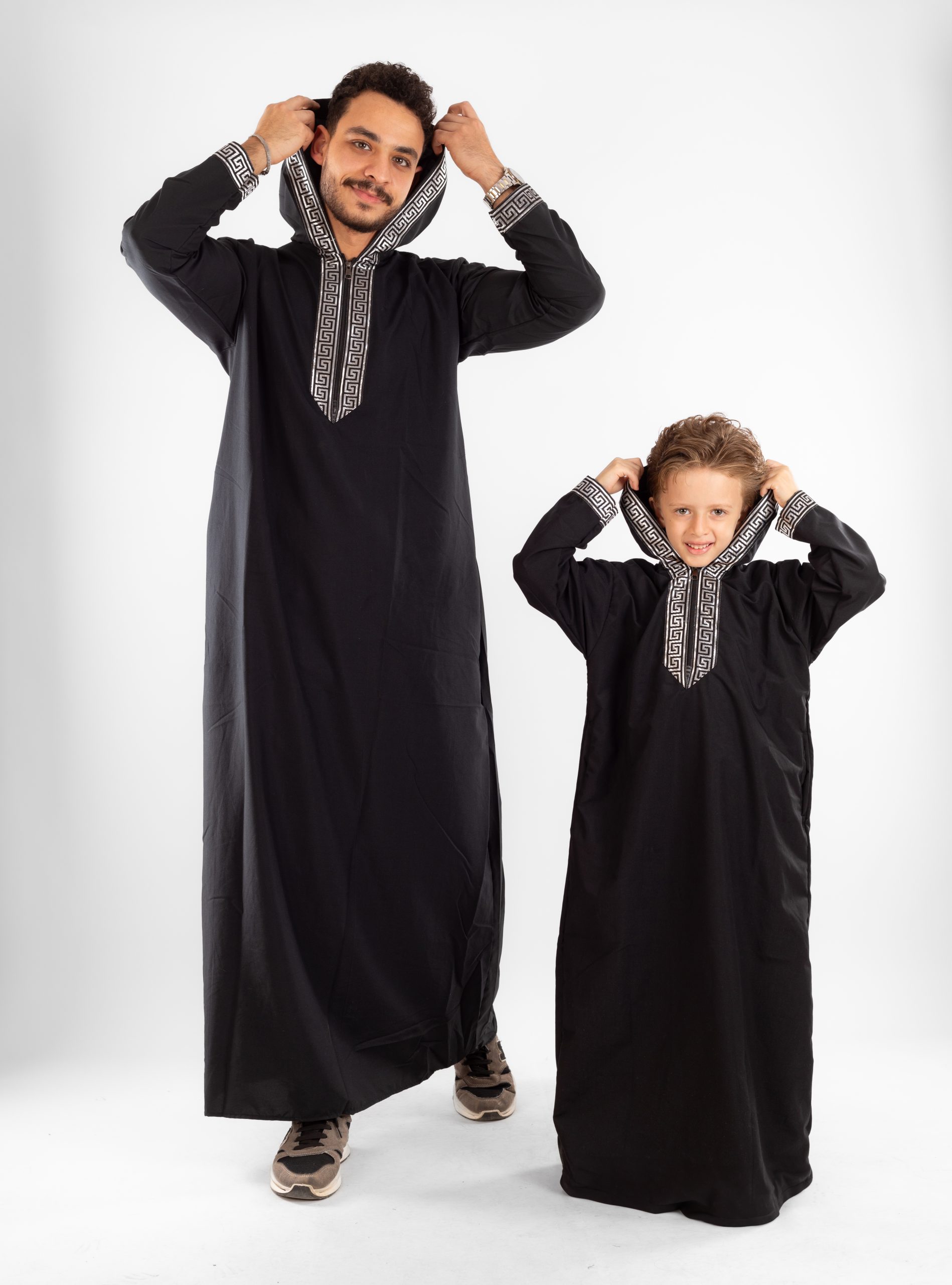 Moroccan Hooded Jellabiya Set For Father & Son - Image 7