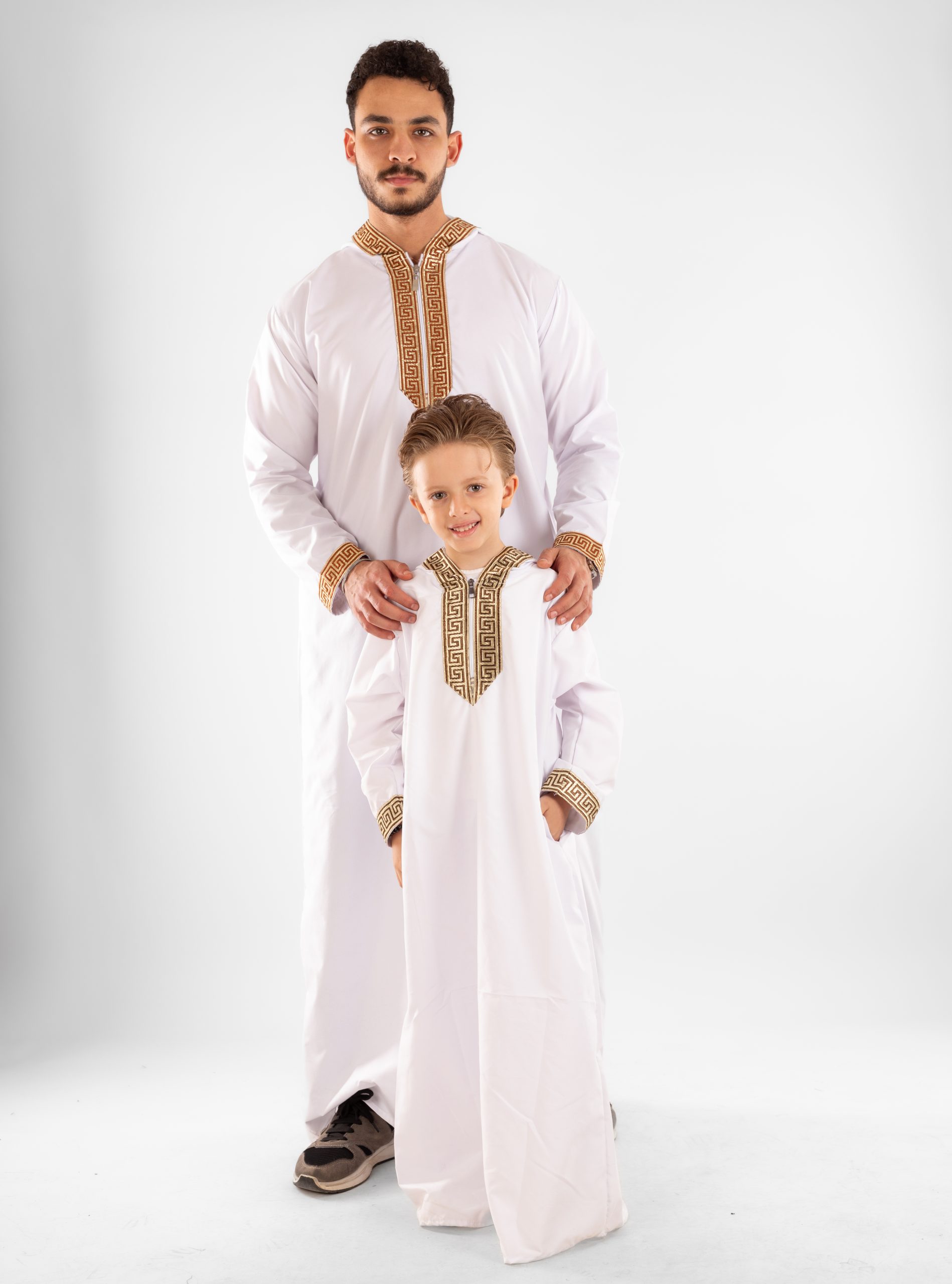 Moroccan Hooded Jellabiya Set For Father & Son - Image 6