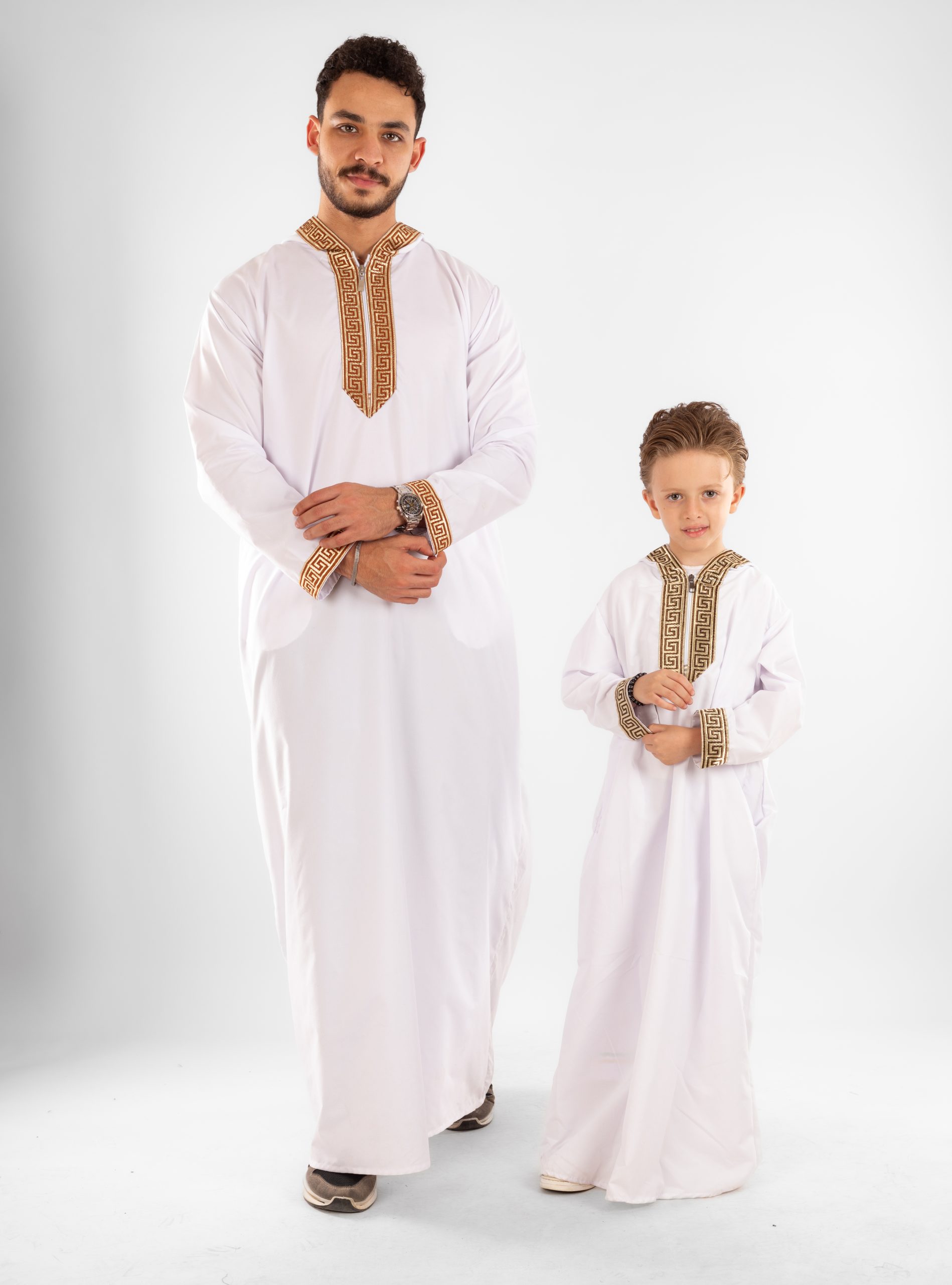 Moroccan Hooded Jellabiya Set For Father & Son - Image 5