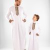 Moroccan Collar Jellabiya Set For Father & Son