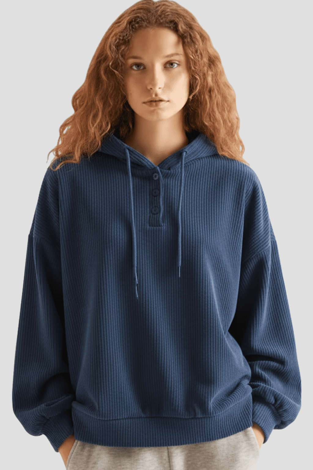 Ribbed Luxe Hooded Sweatshirt