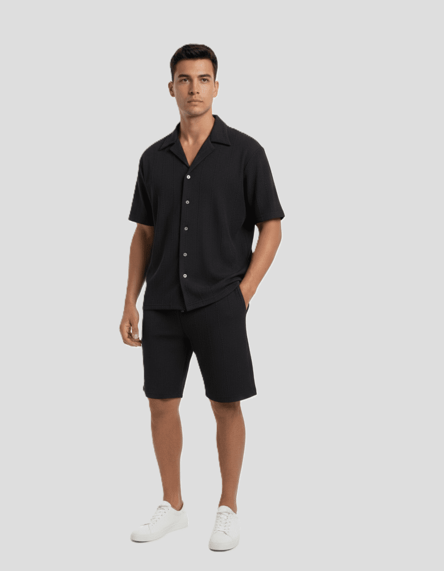 ZARA Jacquard Two-Piece Set (Shirt & Shorts )